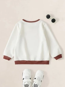 TOM & JERRY X SHEIN Young Boy Geometric Print Long Sleeve Crew Neck Sweatshirt TOM & JERRY - Multicolor - View 2