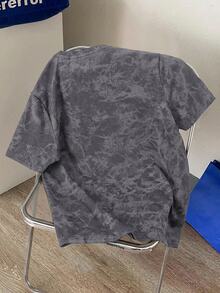 Manfinity Joysei Men's 60% Cotton Grey Blue Distressed T-Shirt - Blue - View 4