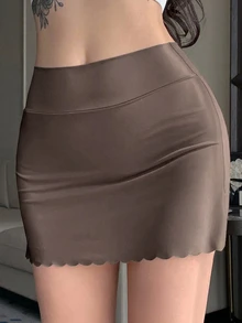 DAZY 女款波浪邊三角底褲 防尷尬安全褲 - 卡其色 - 查看 4