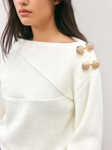 Maija Women's Solid Color Casual Versatile Daily Knit Top,Going Out Outfis,Fall Clothes - White - View 5