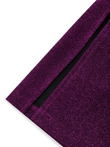 GlowEve CURVE Women's Fashion V-Neck Sleeveless Waist-Cinching Slit Bodycon Dress - Purple - View 8