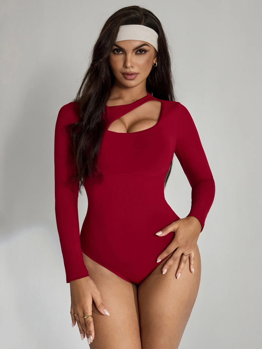 Slayform Jumpsuit Lengan Panjang Wanita Warna Polos untuk Aktivitas Luar Ruangan Sehari-hari dan Kasual - Hitam - View 1