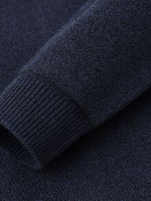 Manfinity Homme Cardigan Rajut Pria Musim Gugur/Dingin, Formal, Pakaian Sehari-hari, Untuk Musim Gugur, Gaya Upacara untuk Berpergian - Navy Blue - View 5