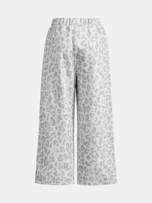 Young Girl Kids Autumn/Winter Leopard Print Casual Minimalist Letter Pattern Pullover Sweatshirt & Sweatpants 2 Pieces Set,Fall,Fall Clothes - Grey - View 7