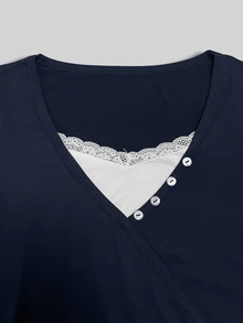 IslaSuriya 3-Pack Women's Lace-Detail 2 In 1 Casual T-Shirts (Long & Short Sleeve) - Multicolor - View 5