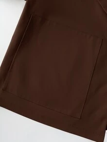 GlowEve CURVE 大尺碼女款捲袖寬鬆休閒夾克，純色，適合日常、通勤，秋冬穿搭 - 咖啡棕 - 查看 5