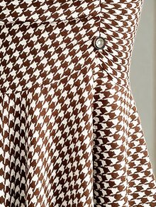 Fine & Folde Women's Houndstooth Casual Versatile Daily Skirt - Coffee Brown - View 4