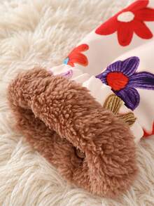 SHEIN Playful Pals 1件女童冬季新款多色毛絨內裡拉鍊開襟衫，附彈性腰部與連帽，加厚保暖內裡簡約時尚防寒外套，適合戶外與通勤 - 彩色 - 查看 8