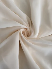 Elaquor Plus Size Women's Solid Color Stand Collar Ruffle Elegant Cape Blouse - Beige - View 7