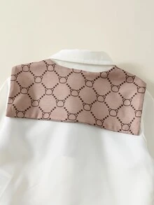 SHEIN 2件裝男嬰休閒復古字母印花翻領鈕扣襯衫＋披肩＋鬆緊腰長褲3件套，百搭舒適，適合秋冬 - 彩色 - 查看 3
