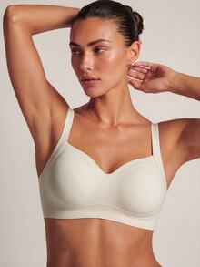 Barelissa Women's Seamless Push-Up Wireless Comfortable Side-Smoothing Bra, Minimalist Everyday Single Piece - Beige - View 4