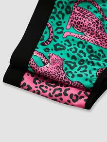 Chillnights Young Colorblock Leopard Print Webbing 2pcs/Set Women's Bra - Multicolor - View 5