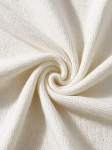 Breezaya Elegant Round Neck Long Sleeve Design Women's Sweater - White - View 6