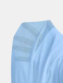Skyraze Women's Metal Decor Asymmetrical Shoulder Ruffle Hem Dress - Blue - View 5