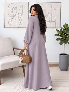 Solavon بلوزة رياضية من الدنيم بأكمام طويلة للنساء ذوات الأحجام الكبيرة للارتداء اليومي - الأرجواني - مشاهدة 2