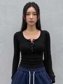 DAZY 青少年（女）T恤 - 黑色 - 查看 2