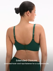 LUVLETTE Plus Dream Curve Air Unlined Full Coverage Side Support Airy Christmas Green  Mesh Basic Breezy Comfort Minimizer Bra - Dark Green - View 4