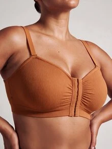 Barelissa Seamless Plus Size 2-In-1 Women's Bra, Front Closure Bra 2pcs Set - Multicolor - View 5