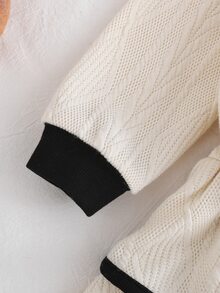 SHEIN 女嬰針織拼色圓領休閒衛衣與裙子兩件套 - 米色 - 查看 8