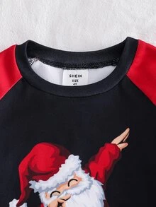 SHEIN 男童聖誕恐龍印花修身睡衣 2 件套 - 彩色 - 查看 5