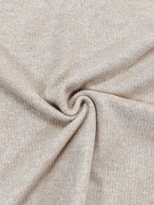 LUMIGAL Autumn/Winter Casual Textured Fabric Khaki Ruffle V-Neck Long Sleeve Women's Dress - Apricot - View 7