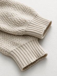 Breezaya Elegant V-Neck Lantern Sleeve Women's Sweater 2 Pieces Set - Khaki - View 4