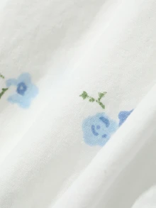 DAZY Baby Girls Ruffle Trim Ditsy Floral Long Loose Loungewear - Blue and White - View 8
