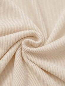 GlowEve French Elegant Commute & Casual Wear Versatile Knit Faux Sweater Textured Ribbed Comfortable Twisted Design Top Vintage Fashion Slim Fit Women's T-Shirt - Apricot - View 6