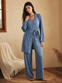 Lullawish Women's Bohemian Casual Vacation Romantic Pajama Set - Multicolor - View 4