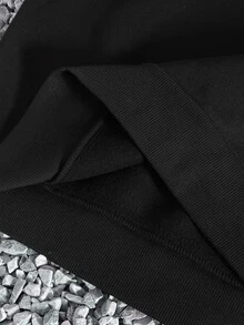 HypeHours Men's Plus Size "Be Yourself" Graphic Sweatshirt, Suitable For Daily Wear And Gatherings - Black - View 5