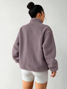 Exploreva Exploreva 女款戶外運動夾克，長袖，附拉鍊口袋 - 淺灰紫 - 查看 2