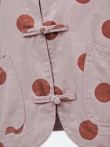 Nöista Oversized Cropped Jacket With Chinese Buttons, Casual Fall Jacket For Women, Layering Piece, Smart Casual Cozy - Pink - View 8