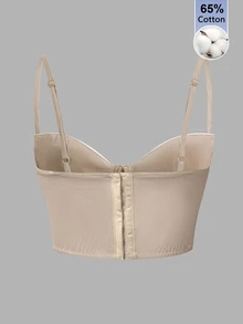 SHEIN ICON Women's Solid Color Casual Versatile Everyday Camisole Top - Khaki - View 2