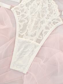DelicateAllure Women's Lace Cut-Out Design Sexy Camisole Jumpsuit - White - View 4