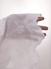 Serisse Women's Embroidered Back Bow Decor Fashion Blouse - White - View 7