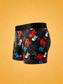 Notgurli Novelty MultiColored Skeleton Skull Cross Bone Men BoxerBriefs, Breathable Comfort Stretch Printed Casual Men Underwear - Multicolor - View 3