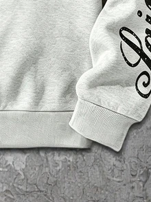 HypeHours Herr sweatshirt med bokstavstryck, rund hals, lång ärm, avslappnad pullover - Multifärgad - Visa 4
