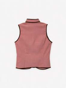 Nöista Rompi Pendek Militer Warna Hijau Muda dengan Detail Kancing Logam dan Bentuk yang Pas. Sempurna untuk Gaya Kasual Rapi, Penampilan Saat Keluar Malam, dan Musim Gugur. - Coral Pink - View 7