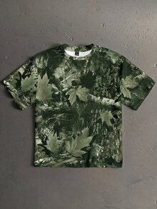 StoneGrade 男士字母印花休閒日常短袖T恤 - 橄欖綠 - 查看 3