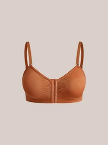 Barelissa Seamless Plus Size 2-In-1 Women's Bra, Front Closure Bra 2pcs Set - Multicolor - View 9