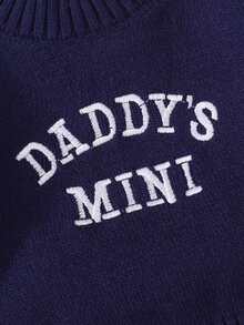 Cozy Pixies 男嬰新生兒卡通字母刺繡針織套頭上衣與長褲2件套，百搭休閒時尚，適合秋冬穿著 - 彩色 - 查看 4
