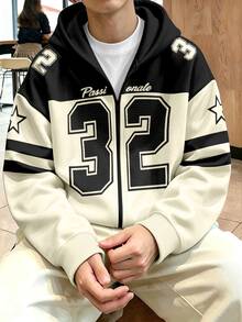 Chillumni Men's Digital Print Zip-Up Casual Hoodie - Multicolor - View 1