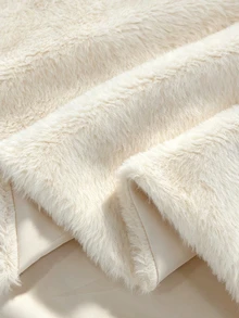 Elenzga Women's Plush Hooded Winter Cape Coat - White - View 4