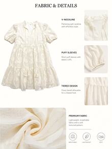 LanaWest Women's Solid Color Pleated Casual Daily Summer Short Dress - Apricot - View 5