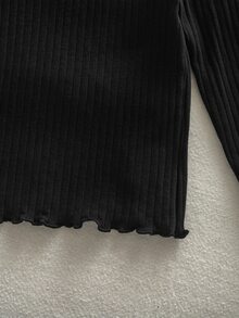 SHEIN Young Girl 4件組針織純色圓領休閒T恤套裝，適合秋季、秋季氛圍、慵懶隨性、農場、戶外 - 彩色 - 查看 5