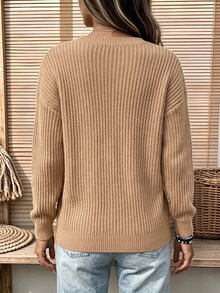 Holdful Holdful Women's Solid Color Casual Versatile Daily Cardigan - Camel - View 2