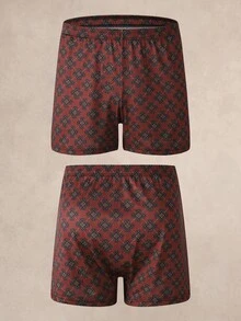 EverLounge Men's Home Shorts Printed Pattern Alro Pants (3 Pieces Set) - Multicolor - View 3
