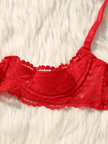 SHEIN 2pcs Lace Sexy Women's Bralettes - Multicolor - View 5