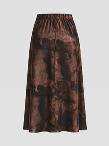 Firerie Plus Size Women's All-Over Print Casual Versatile Skirt - Multicolor - View 2