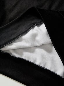 SHEIN 兒童青少年男童 2 件組街頭風新時尚向日葵圖案刺繡效果手寫字母連帽衛衣與運動長褲，適合秋冬、學校、家庭聚會、開學季、生日派對、拍照、度假、假日、運動舒適 - 黑色 - 查看 6